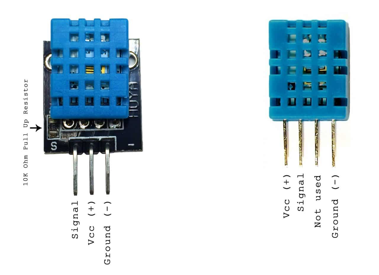 DHT11 3 anf 4 pin layout